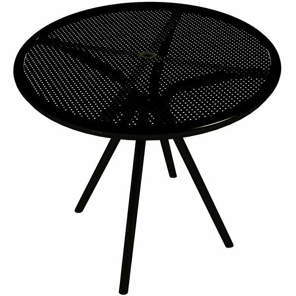 American Tables And Seating AB30 30'' Black Round Outdoor Table with Umbrella Hole 132AB30